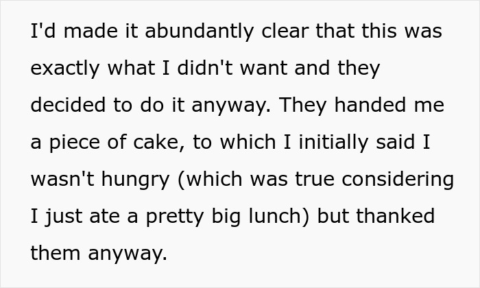 Annoyed worker reluctantly accepting birthday cake at office party, looking frustrated and uninterested in celebration. - 15