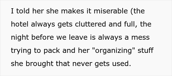 Alt text: Husband describes wife's weird quirk that caused travel difficulties, leading to divorce filing over messy packing habits. - 9