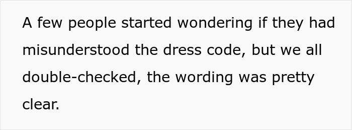 Text image showing confusion about the bride told us to wear neutrals dress code at an event.
