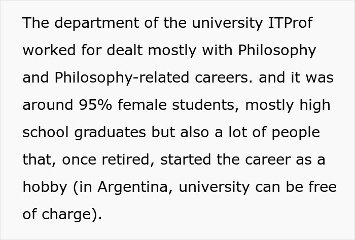 University IT department handles mostly female students in philosophy, including recent graduates and retirees starting new careers. - 3