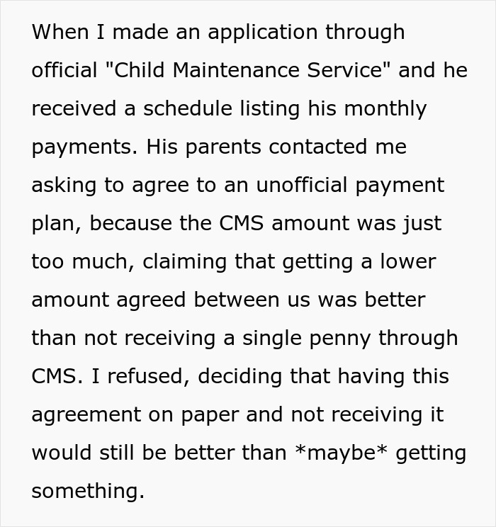 Text screenshot showing a mom clapping back at ex’s family over child maintenance payments and money disputes. - 3