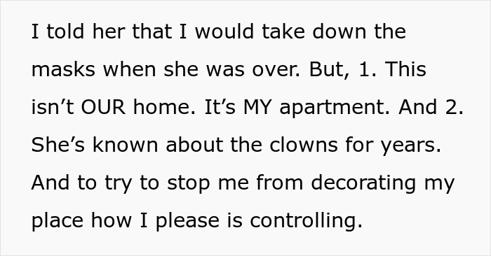 Man defends his huge clown collection in his apartment despite girlfriend's dislike, leading to relationship ending. Man defends his huge clown collection in his apartment despite girlfriend's dislike, leading to relationship ending.