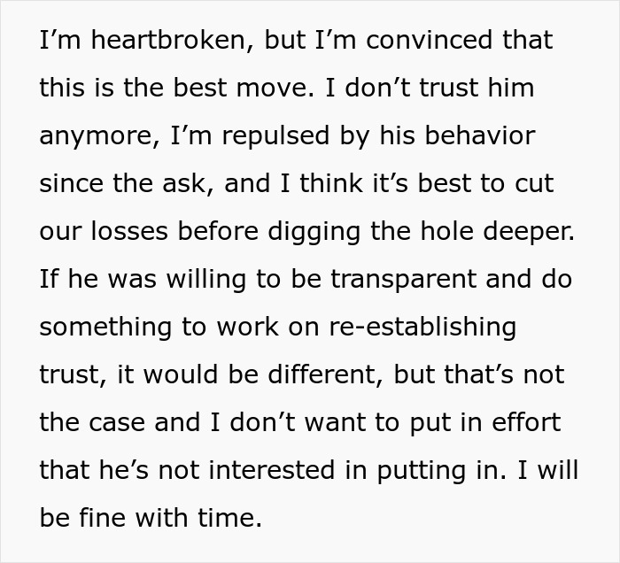 Heartbroken woman struggles with trust after husband suggests trying polyamory in marriage, feeling repulsed and ready to move on. - 52