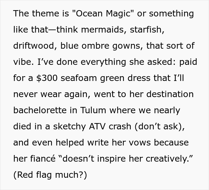 Woman bending over backward for bride's wishes, shocked to be asked to also shave her dog during wedding prep. - 4