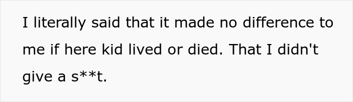 Text image with a harsh statement reflecting parents and kid care challenges in parenting discussions.