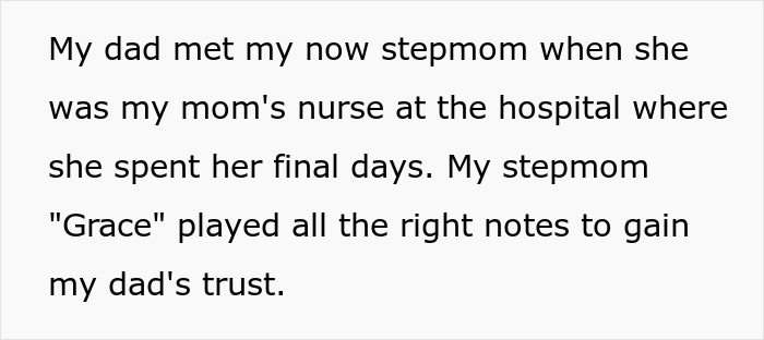 Text excerpt about a woman gaining trust, linked to being a gold digger and a harsh lesson from her stepson. - 5