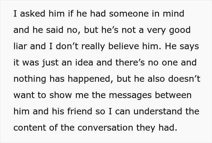 Text excerpt showing a woman heartbroken and doubting husband’s polyamory suggestion after one year of marriage. - 18