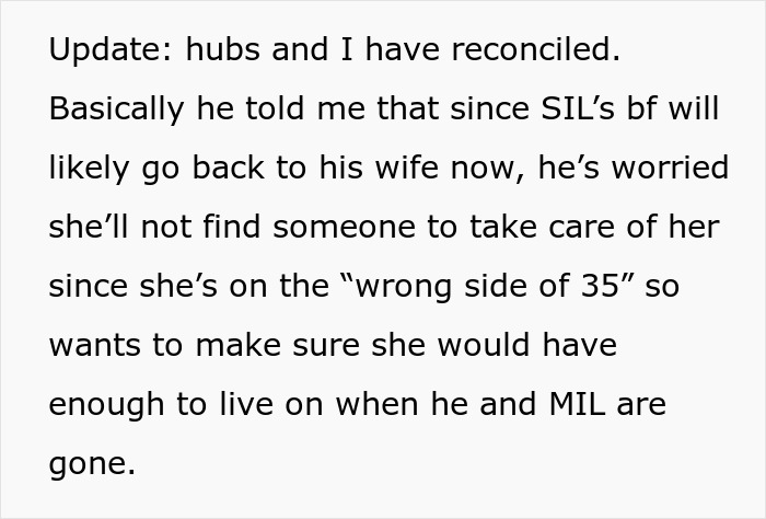 Text update about husband promising daughter's inheritance to freeloader sister causing wife's wrath and husband's emotional response. - 11