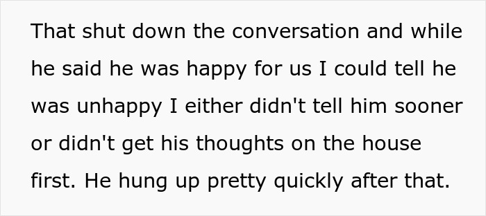 Text excerpt showing a woman reflecting on not sharing important news with her dad after the last attempt to communicate.