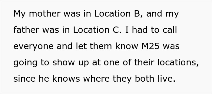 Text on a white background describing a woman rethinking her relationship after a red-flag argument and fearing for her life.