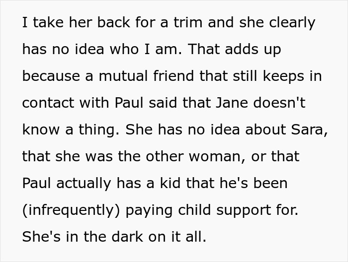 Text excerpt about a lady’s revenge involving convincing his wife to unknowingly name their baby after her. - 26