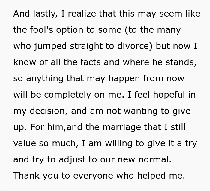 Text excerpt showing a wife's hopeful decision to adjust to her new normal after husband&rsquo;s move-in with disabled siblings.