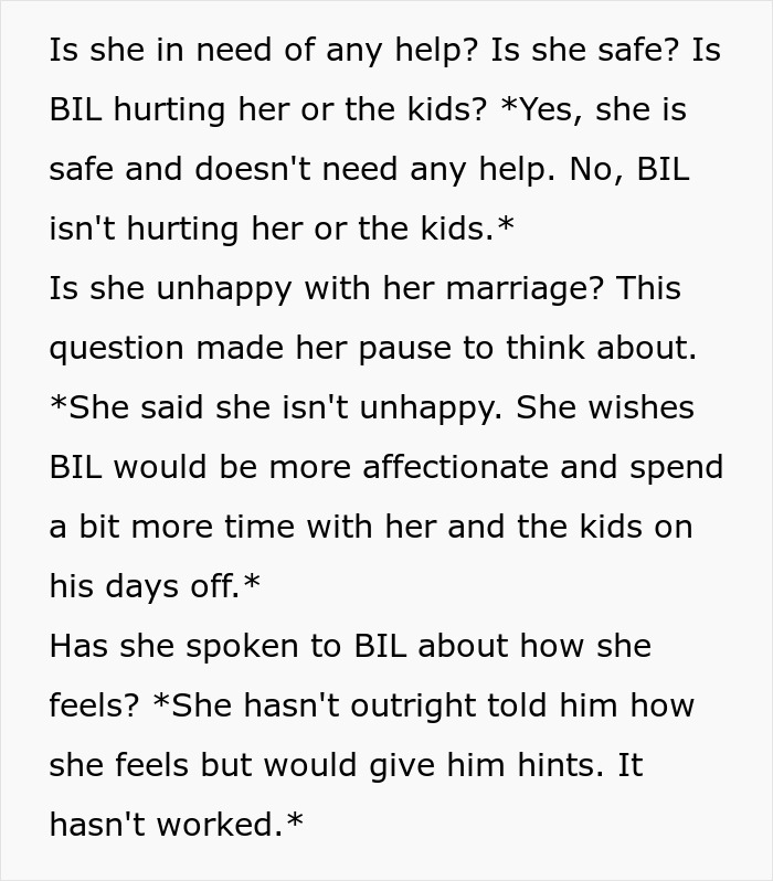 Text discussing boundaries between SIL, pregnancy, and husband, focusing on safety, affection, and communication issues. - 22