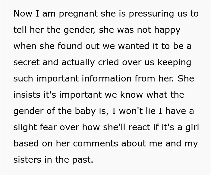 Pregnant woman faces pressure from traditional parents about unborn grandchild's gender, causing family tension and son’s backlash. - 6