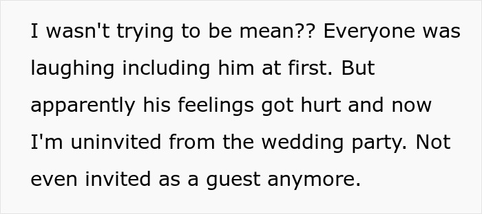 Text excerpt about bride banning brother-in-law from wedding after calling groom Ryan Reynolds and refusing to lend $2K. - 3