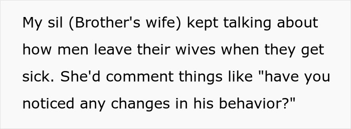 Text discussing men leaving sick wives and emotional reactions after infertility stats are shared by sister-in-law. - 4