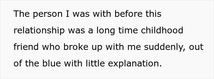 Text excerpt about a woman revisiting a past breakup after her friend reveals she was the other woman. - 4