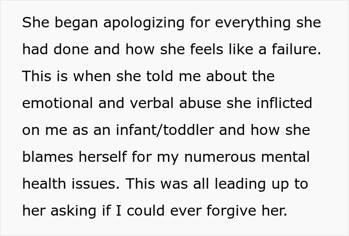 Text describing a manipulative mom and daughter story drama about emotional abuse and forgiveness struggles. - 41