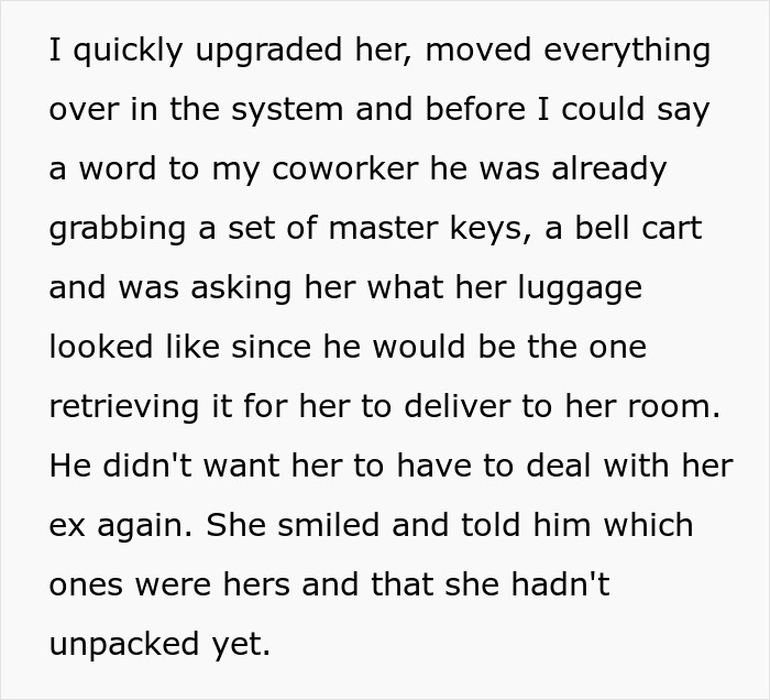 Hotel employee using her power to expose and make a cheating guest's gold digger boyfriend suffer.