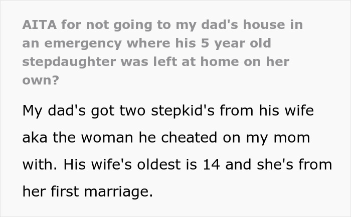 Text excerpt about a teen refusing to babysit, leaving a 5-year-old child alone during an emergency situation. - 2