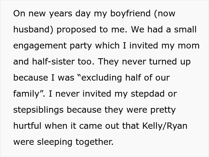 Text excerpt about woman refusing to reconnect with toxic family after stepsister stole her fiancé and caused hurt feelings. - 11