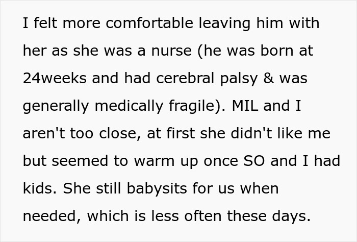 Text excerpt discussing family relations and caregiving, highlighting entitled grandma causing family drama after stealing grandson&rsquo;s ashes.