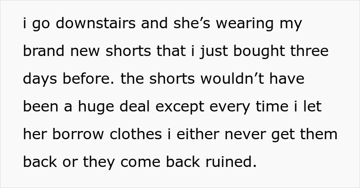 Text excerpt describing frustration with 13-year-old sister’s behavior, leading 18-year-old to consider moving out. - 9