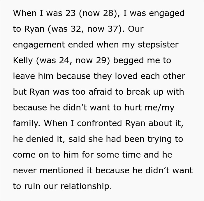 Woman refuses to reconnect after stepsister steals fiancé, dealing with toxic family dynamics and betrayal. - 3