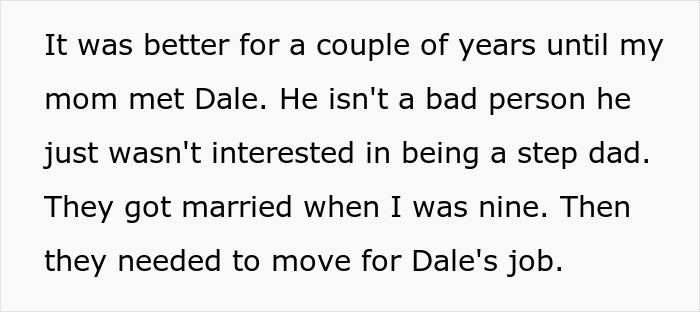 Text describing parents and kid care, sharing a personal story about parenting and family changes over time.