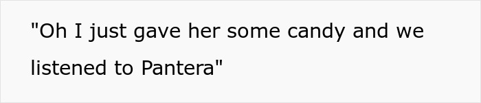 Text snippet showing a mom’s surprise babysitting plan backfiring when a teen turns a 6-year-old into a mini metalhead. Text snippet showing a mom’s surprise babysitting plan backfiring when a teen turns a 6-year-old into a mini metalhead.