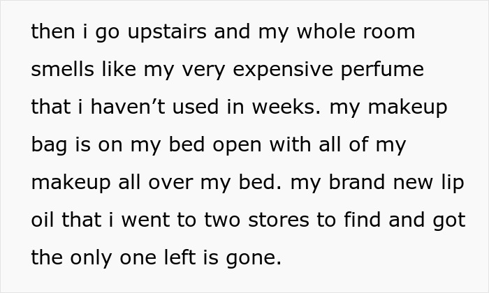 Text excerpt describing frustration with a 13-year-old sister’s behavior leading to the decision to move out. - 8