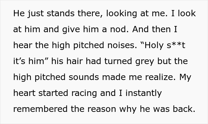 Man standing on patio making high pitched noises, displaying behaviors associated with autism in an unsettling atmosphere.