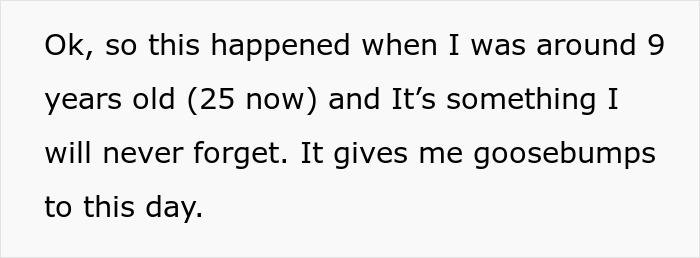 Text excerpt about a man&rsquo;s childhood memory on a patio related to autism with a creepy feeling.