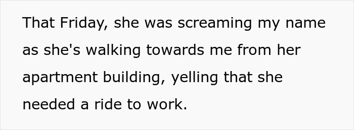 Woman living quietly faces coworker moving in and demanding rides with no notice or tact, showing frustration and tension.