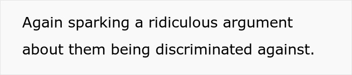 Text image stating a couple sparking an argument about being discriminated against by a tour company. - 15