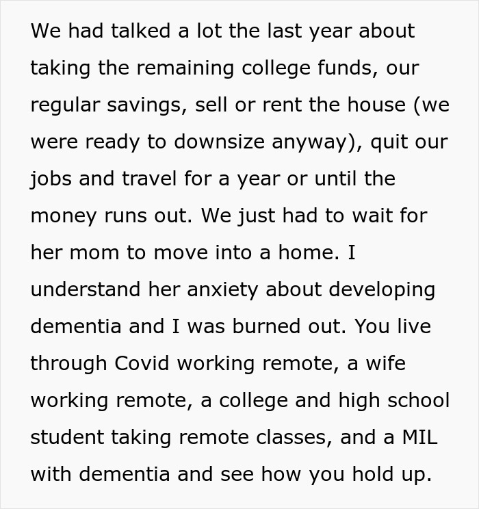 Text excerpt discussing a woman&rsquo;s anxiety, burnout, and plans to travel alone on a dream trip to find herself.