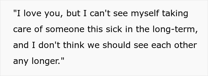 Text on a white background expressing grief in a breakup due to a fiancée leaving after a cancer diagnosis. - 18