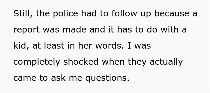 Police follow up on a report involving a child amid co-parenting misunderstanding and CPS intervention.