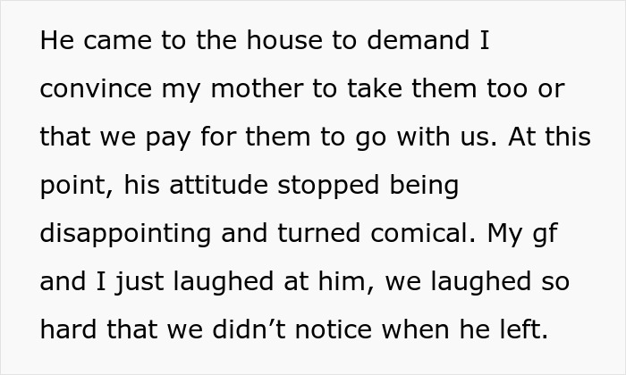Text excerpt describing a father and son conflict over house locks, involving police due to lock change dispute.