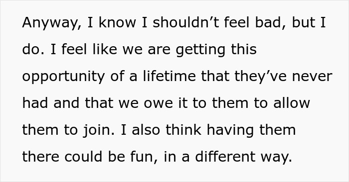 Text about a couple planning one last stress-free trip before wedding while moms want to tag along and discuss guest lists.