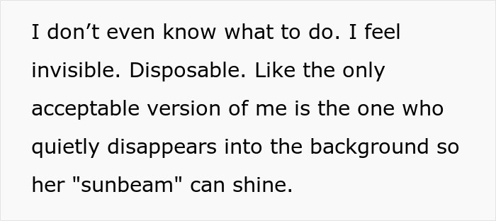 Text expressing feelings of invisibility and disposability, reflecting a girl surviving cancer and accepting her prosthetic leg.