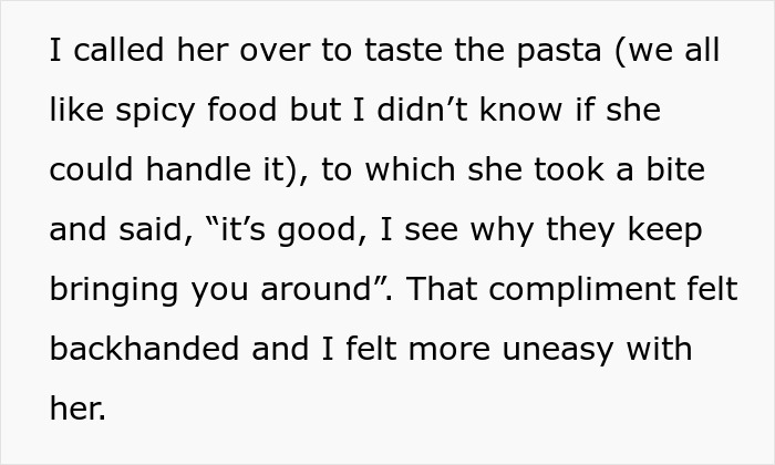 Text excerpt about a 24YO man feeling uneasy as his brother's longtime girlfriend makes his new GF insecure.