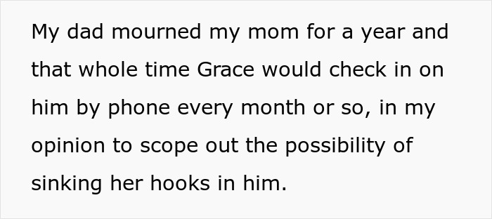 Text describing a woman thinking she got away with being a gold digger but learns a harsh lesson from her stepson. - 8