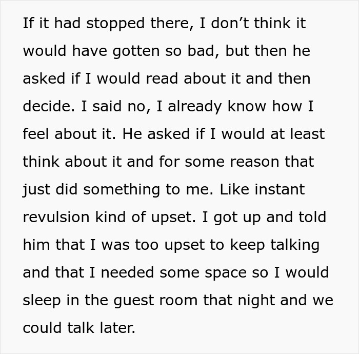 Woman heartbroken and upset after husband suggests trying polyamory following one year of marriage, needing space to process feelings. - 6