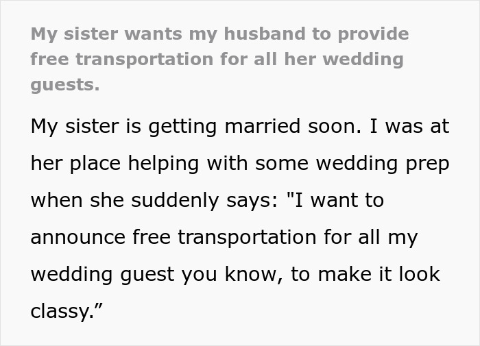 Text conversation about sister shutting down bride’s demands after volunteering husband’s car service for free wedding transportation. - 2