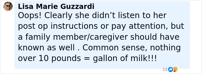 Comment about woman horrified after botching her plastic surgery by ignoring recovery instructions displayed on a social media post. Comment about woman horrified after botching her plastic surgery by ignoring recovery instructions displayed on a social media post.