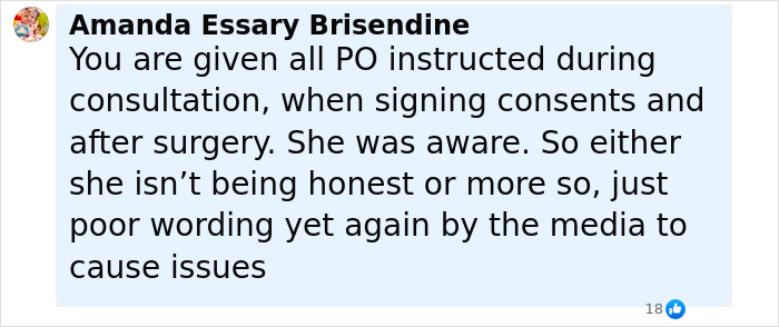Woman horrified after botching plastic surgery, showing regret for ignoring recovery instructions in a social media comment. Woman horrified after botching plastic surgery, showing regret for ignoring recovery instructions in a social media comment.