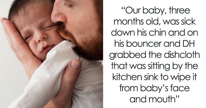 Mom Sparks Discussion Online After Seeing Husband Wiping Baby’s Face With Dish Cloth