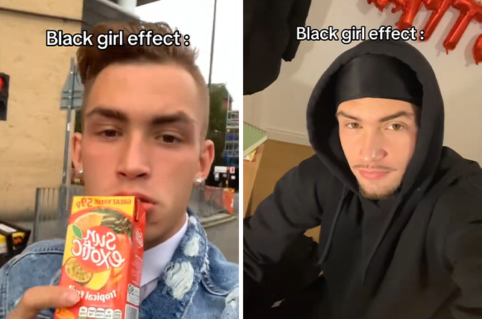 Side-by-side before and after pics showing the black girl effect on men who married a black woman.