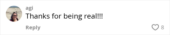 Comment on social media thanking for normalizing period leaks, supporting Brooks Nader&rsquo;s message about even beautiful women experiencing it.